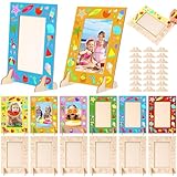 Seeloowy 12 10,2 x 15,2 cm Sommer Strand Bilderrahmen DIY Holzrahmen zum Basteln, Fotos stehend Holz Unvollendet Massivfoto für Fotos Stehende Holzrahmen Handwerk Malerei Kunstprojekte