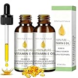 Hochkonzentriertes Vitamin E Öl Bio für Kosmetik, Vitamin E Tropfen & Massageöl für Gesicht & Körper, Natürliche Inhaltsstoffe Body Oil für Straffung Prallen Haut & Skincare, Glow Remedy Oil, 30ml