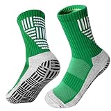 Fußballsocken für Herren und Kinder – rutschfeste Fußballsocken mit bequemer, atmungsaktiver athletischer Passform, perfekt für Training und Sport, grün, 34-40