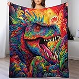 GGJJTT Decke Dinosaurier Decke Tagesdecke - Weiche Flannel Decke Mit Muster Sofadecke - Baumwolldecke Wohndecke Sofaüberwurf Bettüberwurf（150×200cm）