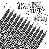 YYSHUS Kalligraphie Stifte, Handlettering Stifte, 12 Größen Schwarz Kalligraphie Set, Für Anfänger Übung Lettering Unterschrift Schreiben, Zeichnen Tagebuch DIY-Kreation, Geschenke