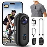 113A Action Kamera - 4K 64GB Kamera mit 30m wasserdichten, freihändigen POVs, APP Videoclip, magnetisch, 120° Weitwinkel, 150min Akku, Mini Body Cam für Vlogs, Reisen, Outdoor, Helmkamera