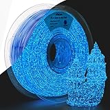 AMOLEN 3D PLA Printer Filament, 1.75mm Glow in The Dark, glänzendes Glühwürmchenblau-PLA-Filament für 3D-Druck, am besten mit UV-Lampen, 1kg (2,2 lbs), +/- 0,02 mm