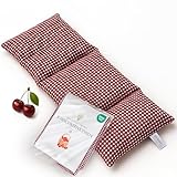 Strauss Home® Kirschkernkissen Gross, Mikrowelle, Körnerkissen Mikrowelle, Wärmekissen Nacken Schulter, Baumwollstoff 50x20cm (Rot Vintage)