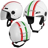 Motorradhelm Motorrad Roller Offenes Jet Helm Viser ECE 22-06 Italien M