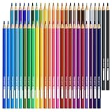 WISYOK Buntstifte Set 48 Farben, Sechseckige Farbstifte, Holzstifte, Colored Pencils im Kartonetui für Schulanfänger