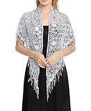 GFM® Pailletten-Dreieckstuch für Abendessen, Abend, Hochzeit, Brautjungfern, Party oder Abschlussbälle (SEQ-TRI-1038), Blau (ish)weiß/silberne Pailletten, S