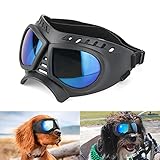 NAMSAN Hundebrille Sonnenbrillen für Augenschutz Hunde Brille mit Verstellbare Träger Mode Hundeschutzbrille für Kleine/Mittlere Hunde-Blau