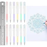 12 Stück Cutter Stift mit Edelstahl Lineal BOZILY Papierschneidestift Stift Messer Pencil Cutter Pen Allzweckmesser Stift Pen Knife Paper Cutter Pen Für Schüler DIY Art Work Cutting Mehrzweck