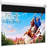 JWSIT Projektor-Leinwand zum Herunterziehen, 254 cm, manuelle Pull-Down-Projektor-Leinwand, verbessert, 3 Schichten, PVC, 16:9, automatische Verriegelung, einziehbare Projektor-Leinwand für Kino,