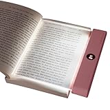 HOTUT Lightwedge Leselampe, tragbare Flaches Buchlicht zum Lesen im Bett bei Nacht, LED Buchlampe, Panel Book Light, Augenschutz leselicht buch Buchseite Licht, Geschenk für Buchliebhaber - Rosa