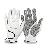 YETGFBH Golfhandschuhe 1 Pair Golfhandschuhe Männer Gelassene Rechte Hand Weiches Atmungsaktives Leder Mit Anti-Rutsch-Granulat Golfhandschuh(24 Medium Large)