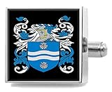 Tierney Irland Heraldik Wappen Sterling Silber Manschettenknöpfe Gravur Nachricht Box