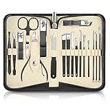 Maniküre Set,DUAIU 18 in 1 Nagelset Maniküre Pediküre Set,Nagelschere Set,Nagelpflegeset Nagelknipser Set Reise mit Tasche,Geschenke für Männer Damen