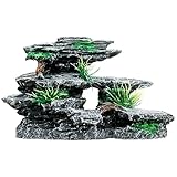 Resin Mountain Aquarium Dekoration | Natürlicher Hügel und Fisch Ornament für Fische | Deko-Stein für Wasserlandschaft | Garnelenversteck | Aquarium Hintergrund Dekoration