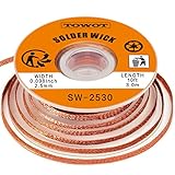 TOWOT Entlötlitze, Entlötdocht zum Entfernen des Lötzinns und zum Zerlegen elektrischer Komponenten, No-Clean Entlötlitze (2.5mm 3.0m)