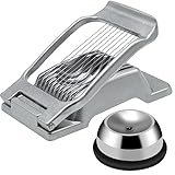 Eierschneider mit Eierstecher, Eierschneider aus Edelstahl, Spülmaschinenfest, Eischneidewerkzeug Aluminium Eierteiler für runde und ovale Scheiben Eierpiekser für alle Eiergrößen