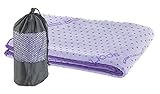 PEARL Sports Yogahandtuch mit Noppen: 2in1-Mikrofaser-Yoga-Handtuch & Auflage, saugfähig, rutschfest, lila (Yogatuch, Handtuch mit Noppen, Microfaser)
