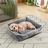 YITAHOME Hundebett für Hunde Kleiner Größe, Hundekissen,Hundebetten, 51x48cm, rutschfeste Unterseite Hundesofa,grau