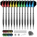 WayArrival Dartpfeile mit kunststoffspitze für elektronische dartscheibe 12 Stück Soft Darts Pfeile Set,18 Gramm Profi Softdarts dartpfeil