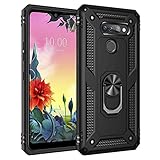 BestST Hülle für LG K40S + schutzfolie,Handyhülle für LG K40S Cover,Armor Stoßfest TPU PC Schutzhülle Ringhalter Handytasche Case für LG K40S Handy Hüllen,Schwarz