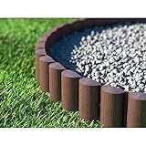 Cellfast ECO Rasenkante Palisade, braun Gartenpalisade Raseneinfassung Beetumrandung (14,4m)