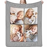 Personalisierte Decke für beste Freunde mit Fotocollage 'I Love You Forever', 4 Fotos, personalisierte Freundschaftsdecken für beste Schwester, Freunde, Teenager, Mädchen, Besties zum Geburtstag