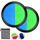 Klettballspiel Klettball Set, Klettballspiel für Kinder ab 3 4 5 6, Fangballspiel mit Fangscheiben Bälle, Outdoor Spiele für Kinder Wurf und Fangspiel Spielen für Outdoor Party,Garten,Innen Draußeng