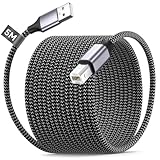BLITEZZ Druckerkabel, 5M Extrem Lang Druckerkabel USB 2.0 Scanner Kabel USB B Kabel,Typ A anf Typ B Drucker Draht Kompatibel mit HP, Canon, Brother, Epson, Lexmark, Xerox, Samsung, Piano, Dell usw