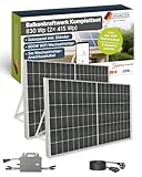 SCHWAIGER Balkonkraftwerk Komplettset 830 Wp | 2× 415 Wp Solarpanel inkl. Ständer, 800W WiFi Wechselrichter, 5m Anschlusskabel | Plug&Play Solaranlage Photovoitalk