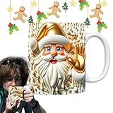 3d Weihnachtsmann Tasse 3D-Effekt Weihnachtstasse Aus Keramik Weihnachten Kaffeetasse Teetasse Weihnachten Becher Teegläser Trinkgläser Für Saft, Heißen Kaffee, Milchtee 350 Ml
