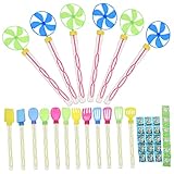IMIKEYA 24 Stück Windmühlen-blasenstab Sommerblasenstäbe Mini-Bubble-Sticks Lustige Seifenblasenmacher Seifenblasen-gastgeschenke Für Blasenmacherrohr Bunte Blasenstäbe Plastik