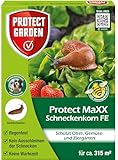 PROTECT GARDEN Protect MaXX Schneckenkorn FE, regenfest, zuverlässige Schneckenbekämpfung an Gemüse, Obst und Zierpflanzen, 1,2kg Faltschachtel für bis zu 315m²