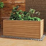 Amopatio Hochbeet Holz, 168x88x80cm, Pflanzkasten, Blumenkasten für Garten, 1200L Pflanzbeet, Kräuterbeet, Gemüsebeet, Blumenbeet für Balkon, Terrasse, Pflanzkübel, Natur