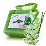 Aloe Vera Seife, Naturseife als festes Duschgel und festes Shampoo, Duschseife für alle Hauttypen, ideal als Gesichts- und Körperpflege, Männer & Frauen(100g)