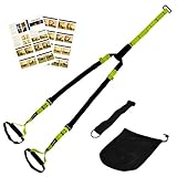 MSPORTS Schlingentrainer Profi Sling Trainer | inkl. Übungsanleitung, Tragetasche und Door Anker Functional Fitness (Black/Limegreen)