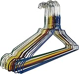 RSR Hangers Drahtbügel Kleiderbügel aus Metall 100 Stück Bunt gemischt Metallkleiderbügel Set Drahtkleiderbügel Metall Draht Hosenbügel Verzinkt Platzsparend Hochwertige Pulverbeschichtung 40 cm