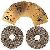 TOYANDONA Mini Pokerkarten Goldfolie Kartenspiel Puppenhaus Zubehör Kleine Leichte Lernkarten für Reisen und Mini Haus Dekoration für Familien Spaß
