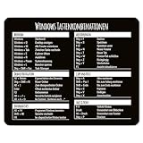 Mauspad mit Windows Tastenkombinationen I 24 x 19 cm I Mousepad in Standardgröße, rutschfest I Tastenkürzel Übersicht Shortcuts I dv702
