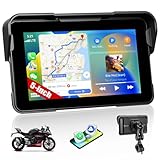 SIXWIN Dashcam Carplay Motorrad Display für Moto mit Wireless Carplay Android Auto, 5 Zoll HD Touchscreen Wasserdicht Motorcycle Navigationsgeräte Bluetooth