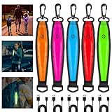 RIRIDAMAI LED Blinklicht Schulranzen USB Aufladbar,5 Stück LED Kinder Sicherheitslicht,3 Licht Modi Reflektierende Lichtband,Reflektor Anhänger,Beleuchtung für Tornister Schulranzen Rucksack Joggen