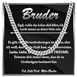 FAOMZQ Geschenk für Bruder, Edelstahlkette für Bruder, Bruder Halskette Geschenke, An meinen Kleiner Großer Bruder Geschenk von Schwester Bruder zum Geburtstag Abschluss Weihnachten Jugendweihe