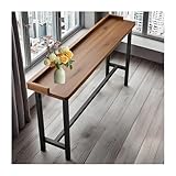 OVOGGPAN Moderner Bartisch aus Massivholz mit Metallbockfuß, 105 cm hoch, Thekentisch, Frühstücksbartisch für Küche, Pub, Café oder Esszimmer(140cm/55.1in)