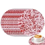 Runde Tischsets – 12 runde Tischsets, goldene dekorative Deckchen, runde gefederte Tischsets mit 13 Zoll | Esstischmatte aus Goldfolie