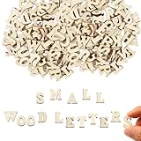 4 Sets 1,5 cm A-Z kleine Holzbuchstaben zum Basteln, 104 Stück Holz-Alphabet-Buchstaben, kleine unlackierte Holzbuchstaben für DIY, Malerei, Kunst, Heimdekoration, Rechtschreiben, Lernen