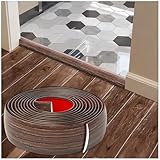 Übergangsprofil Vinyl Selbstklebend 4cm–7,6cm – Flexible Übergangsleiste für Fliesen, Laminat, Teppich – Flache Türschwellen Leiste, Abziehen und Aufkleben, Wasserdicht(Black Walnut,4cm*1.0m)