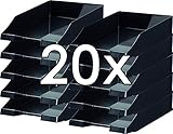HAN 1027-X-13 Briefablage KLASSIK, DIN A4/C4, stapelbar, stabil, modern, 20er Packung, schwarz
