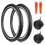 GRELiving 2 Stück Fahrradreifen+Fahrradschlauch Fahrradmantel 26 x 2.1 Zoll Bike Tires Reifen für Mountain Bike/Citybike/BMX