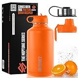SQUATZ 1,8 l Neptune Serie Stahl Wasserflasche, Edelstahl, doppelwandig, vakuumisolierte Flasche mit Griffschlaufe, langlebig und elegant, auslaufsicher, breite Öffnung, Thermoskanne für