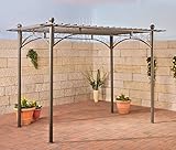 CLP Eisen-Pergola Ulpgar 01 A I Begrünbares Terassendach Im Landhausstil I Rankpavillon Für Kletterpflanzen I Rankgestell Mit Verzierungen, Farbe:anthrazit